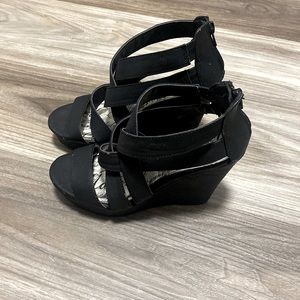 Women’s black wedge heels for sale